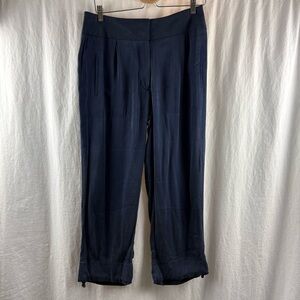 Kit and Ace Navy Silk Cropped Trouser 8